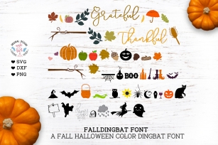 Fall Halloween Dingbat Color Font Font Download