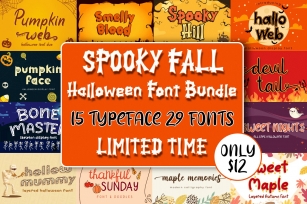 Spooky Fall - Halloween Font Bundle! Font Download