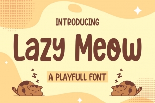 Lazy Meow - Playfull Font Font Download