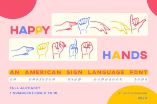 ASL Font American Sign Language Symbols Alphabet Numbers Font Download