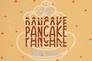 Pancake - A Groovy Handwritten Stacked Font Font Download