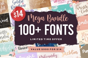Mega Bundle 100 Plus Font | Limited Time Offer Font Download
