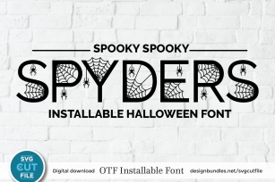Halloween Spider font, an OTF file with spiderweb letters Font Download