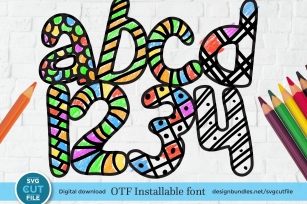 Coloring book font, coloring book otf, print and color font Font Download