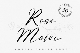 Rose Malow - Modern Script Font Font Download