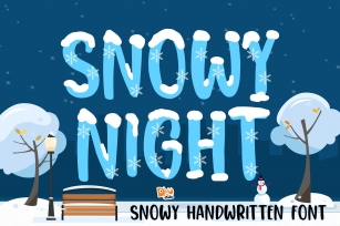 Snowy Night - Snowy Handwritten Font Font Download