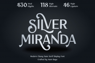 Silver Miranda - Elegant Classy Sans Serif Display Font Font Download