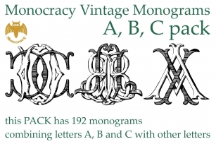 Monocracy Vintage Monograms Pack ABC Font Download