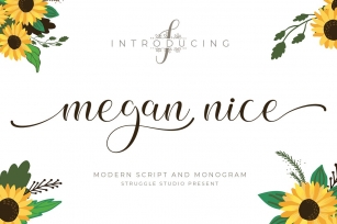 Megan Nice - Modern Script and Monogram Font Download