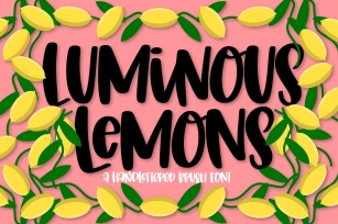Luminous Lemons - A Hand lettered Brush Font with Ligatures Font Download
