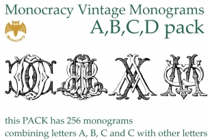 Monocracy Vintage Monograms Pack ABCD Font Download