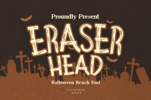 Eraser Head Halloween Brush Font Font Download