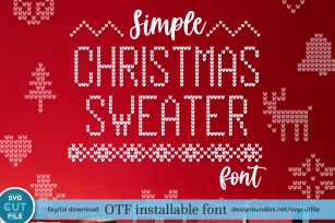 Christmas Sweater font, Ugly Tacky Christmas Jumper font OTF Font Download