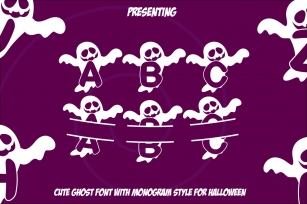 Boo Ghost Monogram Font for Halloween 2X Style Font Download