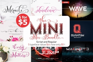 The Mini Mix Bundle 5 for $5 Font Download