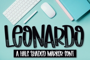 Leonardo - A half shaded marker font Font Download