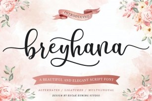Breyhana - Romantic Script Font Font Download