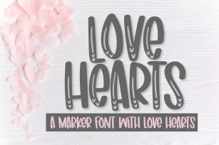 Love Hearts - A marker font with love hearts Font Download