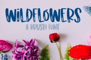 Wildflowers - A Clean Floral Brush Font Font Download