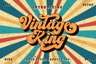 Vintage King - Retro Groovy Font Font Download