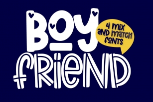 Boyfriend - A Mix & Match Font Quad Font Download
