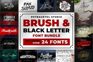 Brush & Black Letter Font Bundles! Font Download