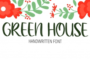 Green House Handwritten Brush Font Font Download