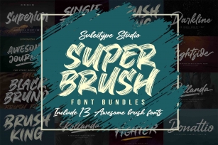 SUPER BRUSH - Font Bundles Font Download