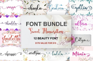 sweet handwritten font bundle Font Download