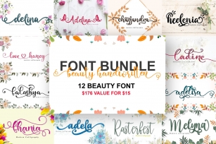beauty handwritten font bundle Font Download
