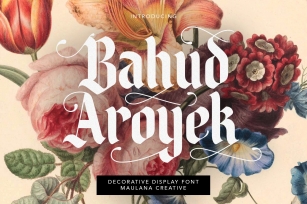 Bahud Aroyek Decorative Display Font Blackletter Font Download
