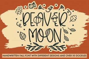 Beaver Moon Handwritten Fall Font With Doodles Font Download