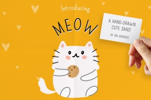 Meow a hand-drawn cute font! Font Download
