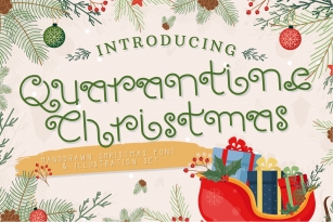 Quarantine Christmas - Hand Drawn Font & Illustration Set Font Download