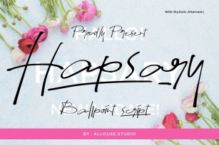 Hapsary - Ballpoint Script Font Font Download