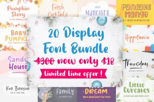 20 Display Font Bundle ! Font Download