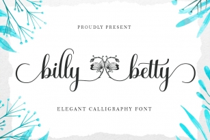 billy betty - Elegant Calligraphy font Font Download