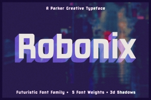 Robonix - Futuristic Shadow Font Family Font Download