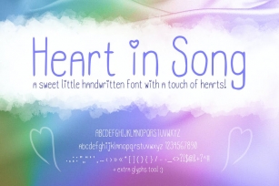 Heart in Song | Cute Handwriting Font with Hearts Font Download