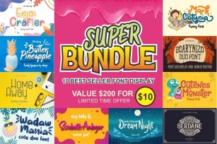 SUPER BUNDLE - 10 Font Display Best Seller Font Download