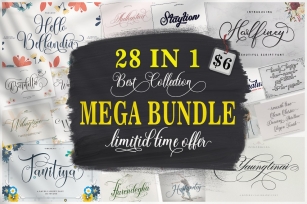 MEGA BUNDLE - 28 Best Collection Font Font Download