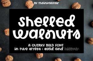 Shelled Walnuts, solid and hollow cuttable font Font Download