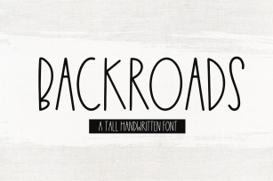 Backroads - A Tall Handwritten Font Font Download