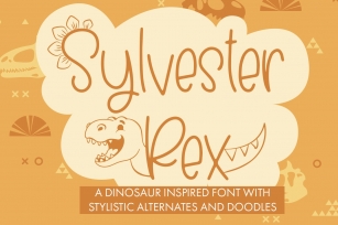 Sylvester Rex - Handwritten Dinosaur Font With Doodles Font Download