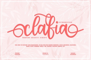 Clafia | Modern Beauty Script Font Download