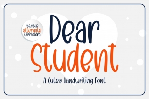 Dear Student - a cutey handritten font Font Download