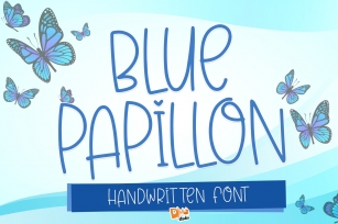 Blue Papillon - Cute Handwritten Font Font Download