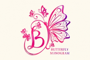 Butterfly Monogram Font Download