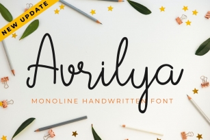 Avrilya | A Monoline Handwritten Script Font Font Download