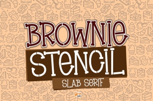 Brownie Stencil - Slab Serif Stencil Font Font Download